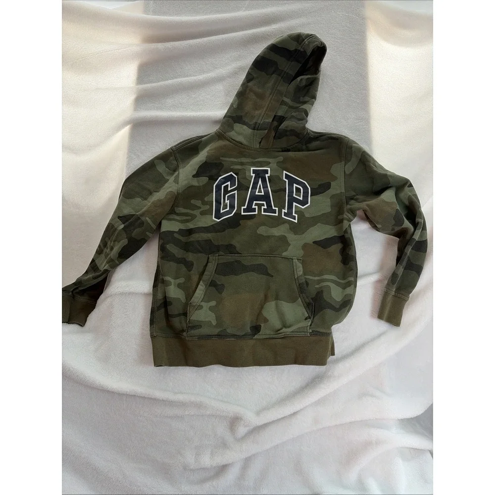 Gap Hoodie Kids XL (12-13)  Camouflage Cotton Graphic Print  Retro Grunge 90s‎